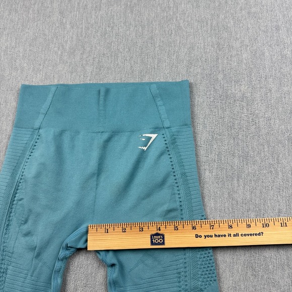 Gymshark Leggings Womens Small Blue Flawless Knit Tight 26" Yoga Gym Pants - Picture 8 of 13